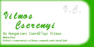 vilmos cserenyi business card